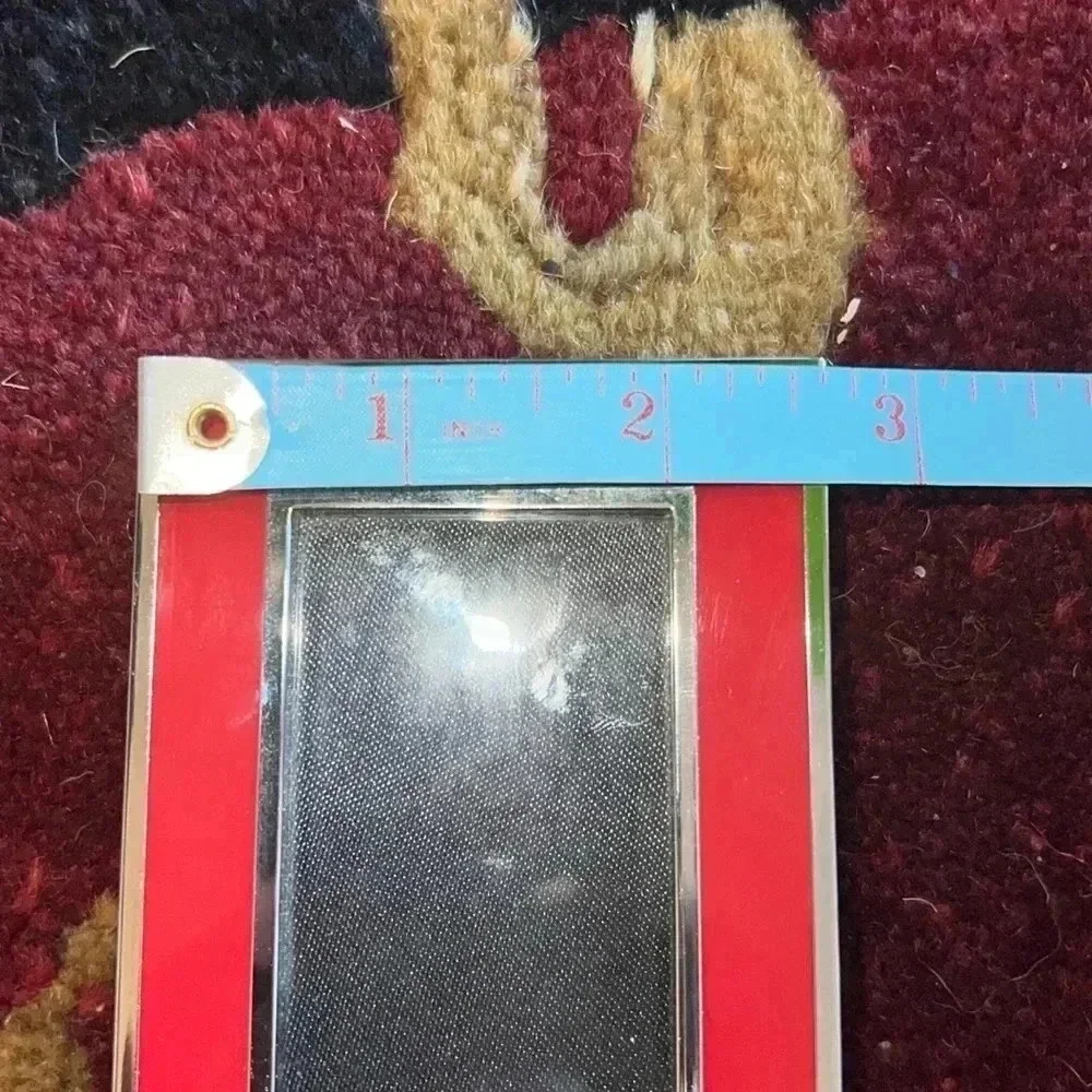Picture Photo Frames 2 Silver Tone Deep Red Picture Frames with Glass